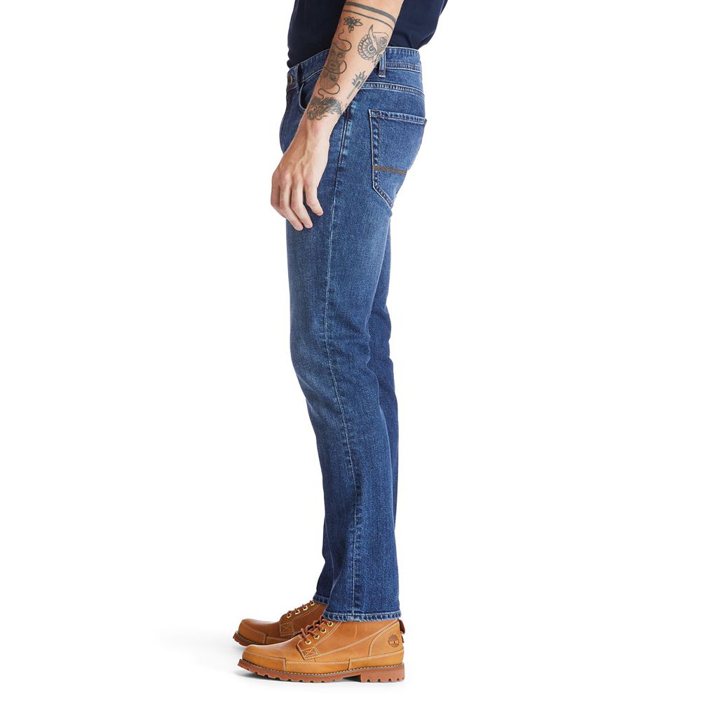 Timberland Mens Pants Sargent Lake Slim Denim Jeans - Blue - India FZ9816352